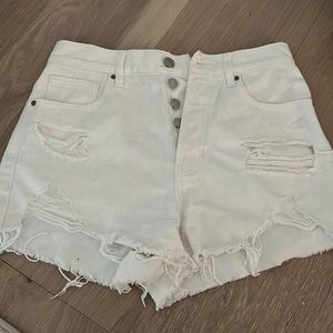 Pacsun women’s high waist white jean shorts